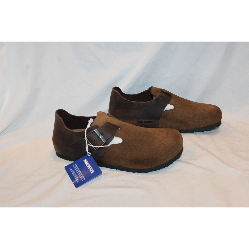 Birkenstock London Men's Mixed Leather Sandals Dark Tea EU 42 REGULAR $180